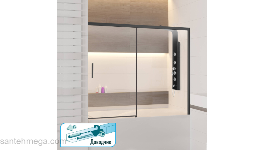 Шторка на ванну RGW SCREENS SC-45-B 34114517-14 170 см. Фото