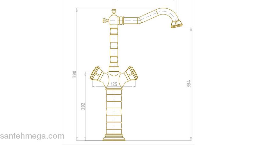 Смеситель для раковины BRONZE DE LUXE 21973. Фото