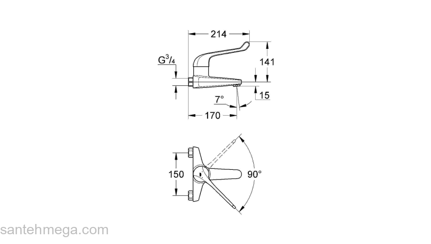 Смеситель для раковины GROHE Euroeco Special 32823000. Фото