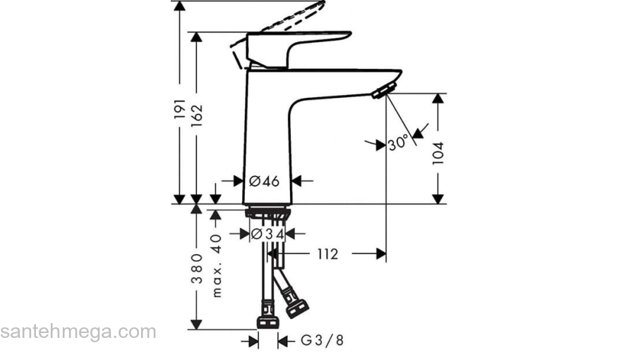 Смеситель для раковины Hansgrohe Talis E 71712140 бронза матовая. Фото