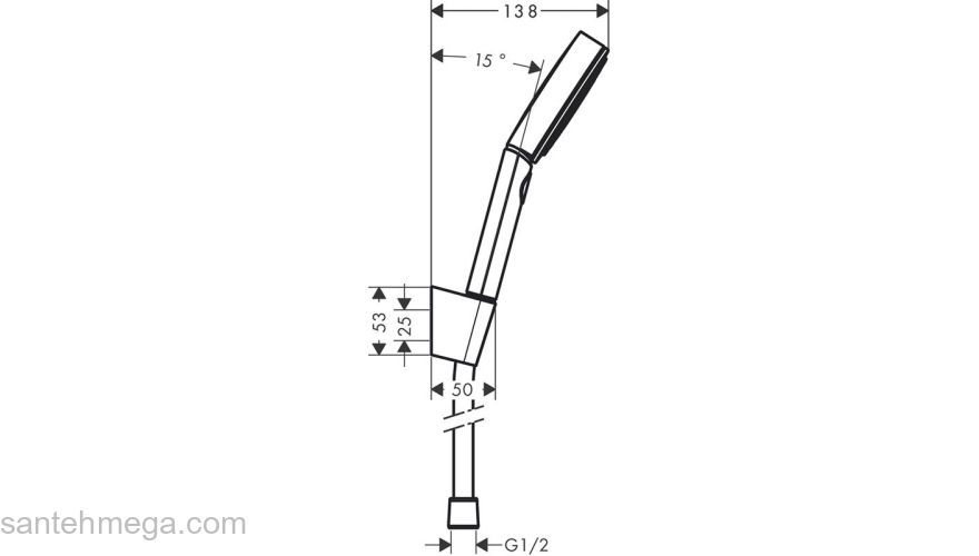 Pulsify Select Душевой набор с держателем 105 3jet Relaxation, шланг 160 см. 24303670, матовый черный. Фото