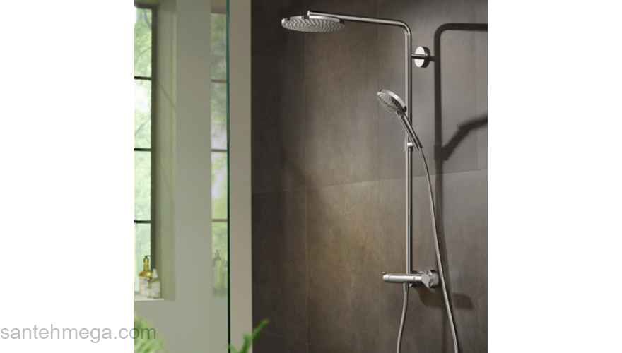 Душевая система Hansgrohe Raindance Select S Showerpipe 240 1jet PowderRain с термостатом 27633000, хром. Фото