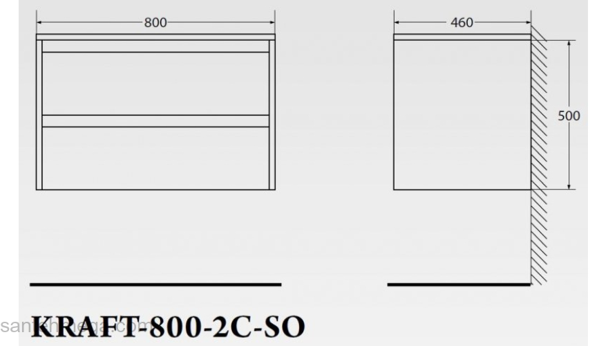 Тумба под раковину подвесная BELBAGNO KRAFT-800-2C-SO-PP Pino Pasadena. Фото
