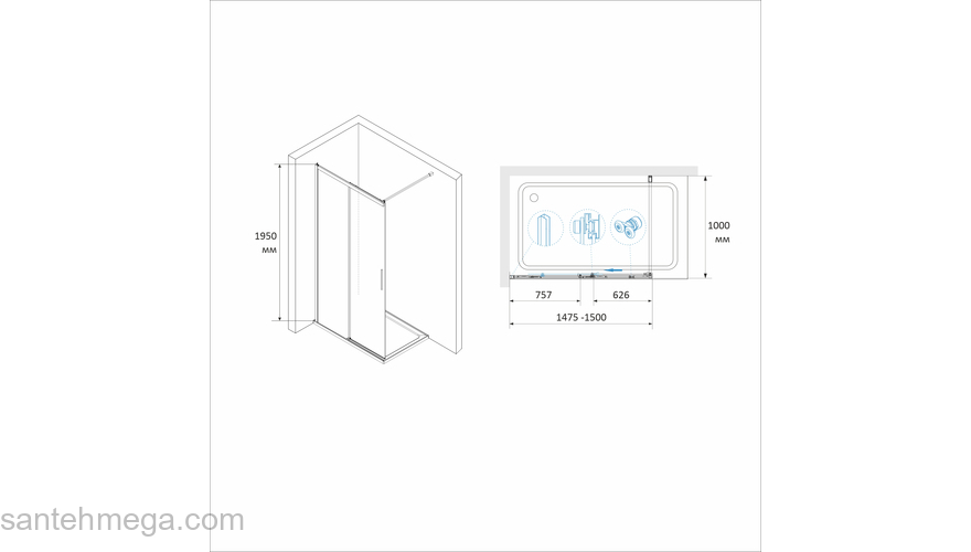 Душевая перегородка RGW WALK IN WA-13 34101315-11 150 см