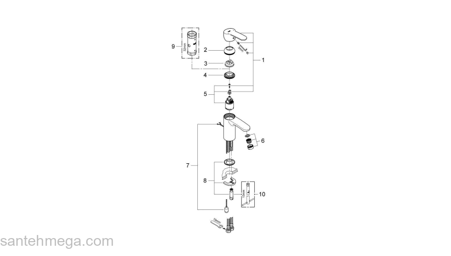 Смеситель для раковины GROHE Eurostyle Cosmopolitan 3355720E. Фото