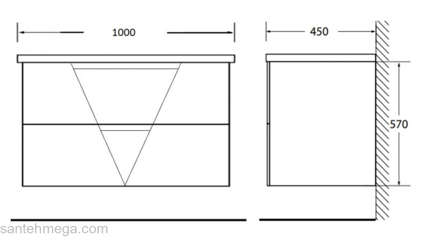 Тумба под раковину подвесная BELBAGNO VITTORIA-1000-2C-SO-TB-P Toros Bianco. Фото