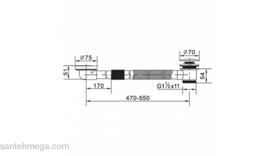 Слив-перелив полуавтомат CEZARES CZR-STW1-01 (хром). Фото