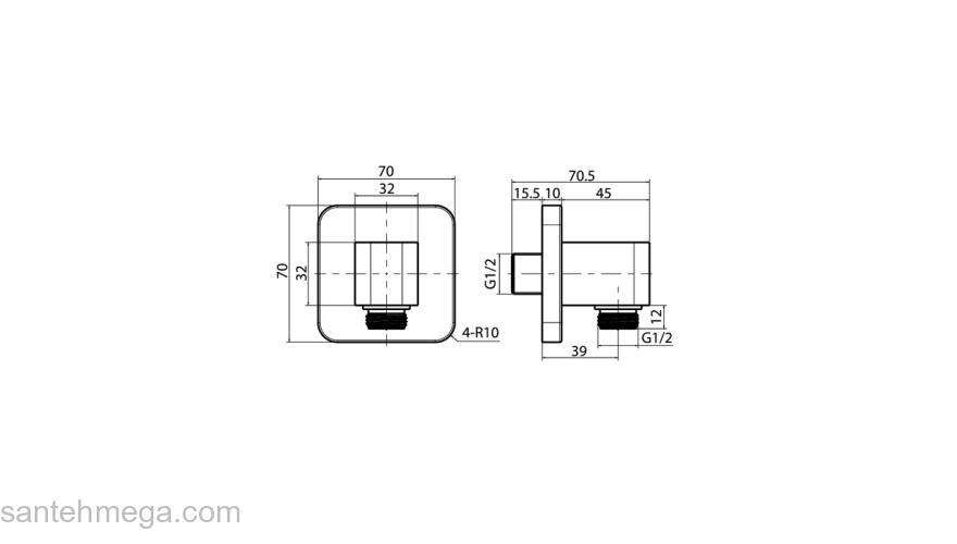 Выход для шланга скрытого монтажа без держателя хром Slide IDDIS SLISB00i62. Фото