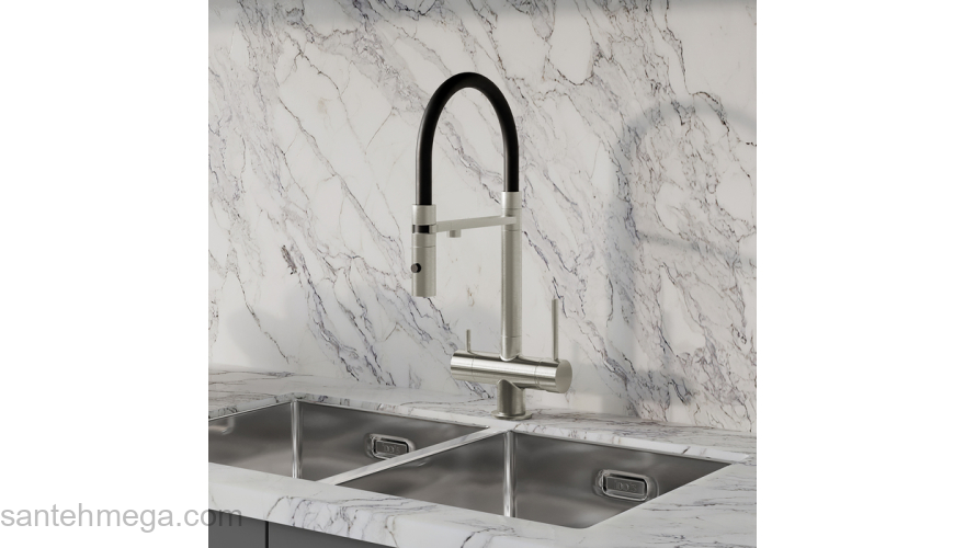 Смеситель для кухни с фильтром и гибким изливом сатин Ace IDDIS ACEBNFFi05. Фото