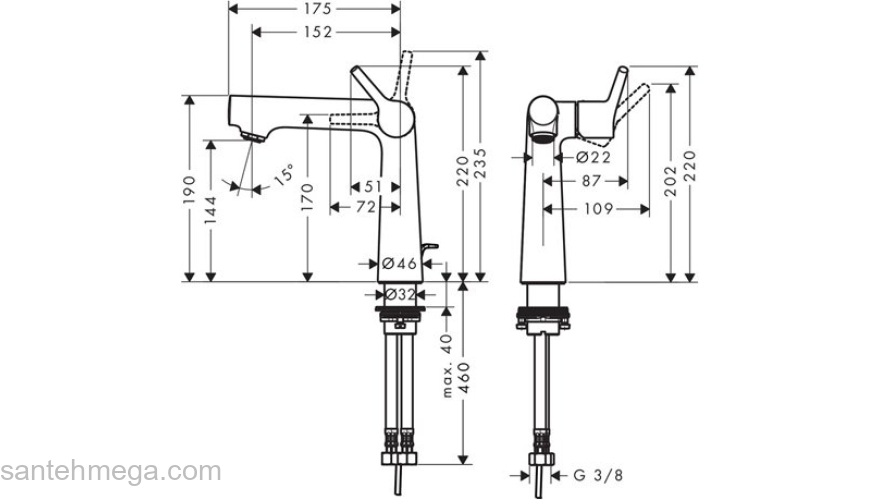 Смеситель для раковины Hansgrohe Talis S 72113000. Фото