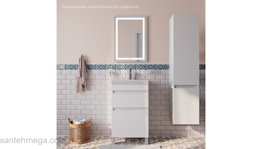 Тумба напольная с ящиками белая 50 см Zodiac IDDIS ZOD5CBFi95. Фото