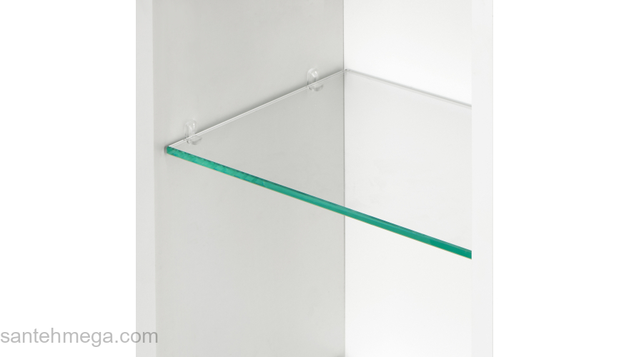 Шкаф-колонна AQUATON Скай 30 Белый Глянцевый/Серый Кашемир 1A238603SY01L левая. Фото