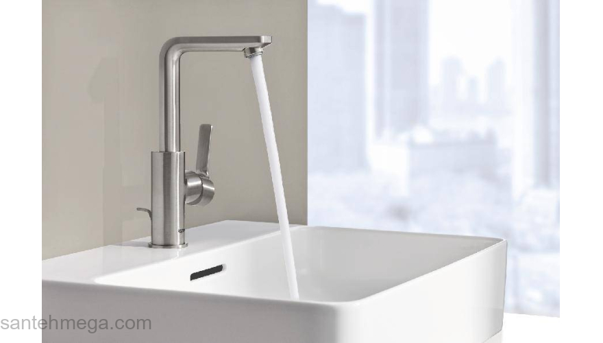 GROHE 23296DC1 Lineare New Смеситель однорычажный для раковины, высокий излив, со сливным гарнитуром. Фото