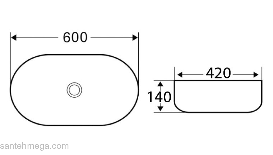 Раковина накладная BELBAGNO 60х42 BB1084-H316 бежевая матовая. Фото