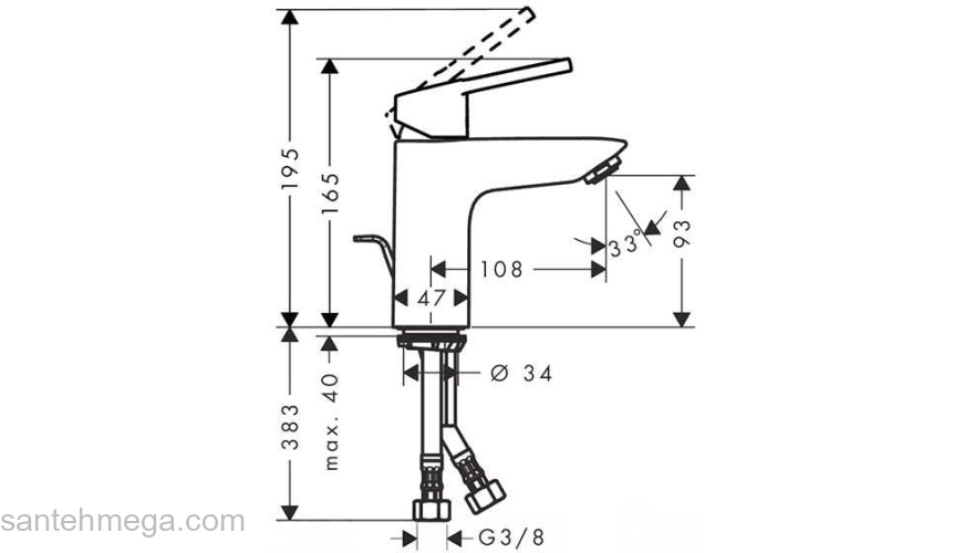 Смеситель для раковины Hansgrohe Logis Loop 71151000. Фото