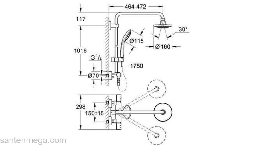 Душевая система GROHE Euphoria 27296000. Фото