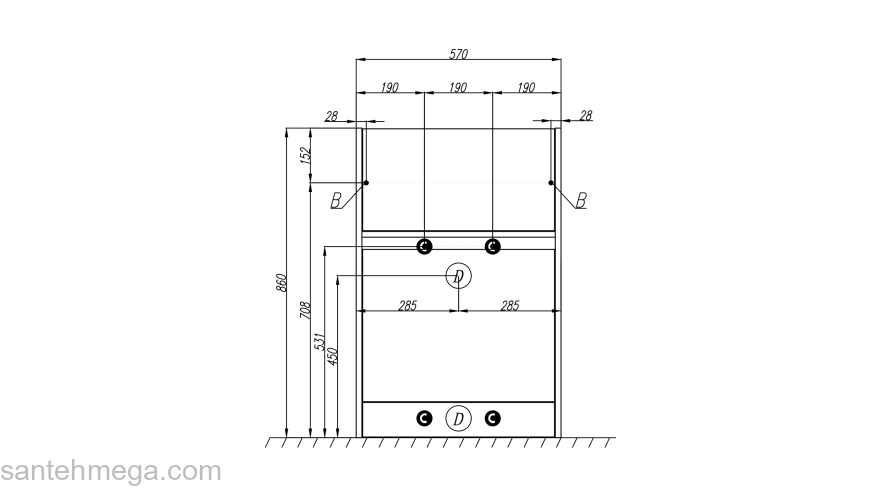 Тумба под раковину для стиральной машины AQUATON Лондри 60 Белый Глянцевый 1A235901LH010. Фото