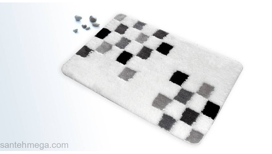 Коврик для ванной комнаты IDDIS Grey chessboard MID220A для ванной комнаты. Фото