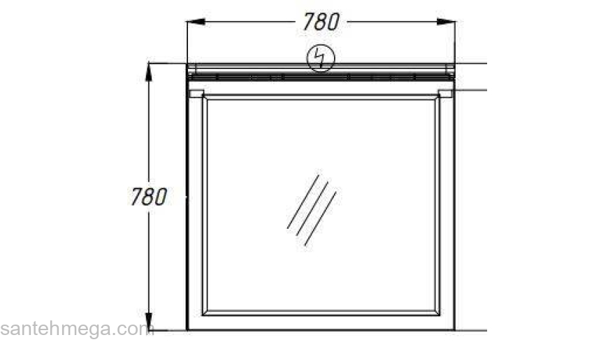 Зеркало с козырьком и подсветкой OPADIRIS Мираж 80. Фото