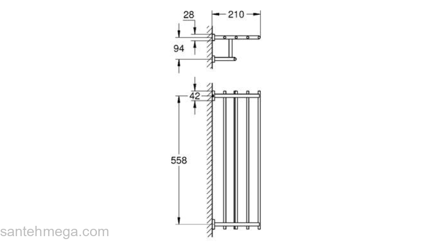 Полотенцедержатель GROHE Essentials Cube 40512001 для ванной комнаты. Фото