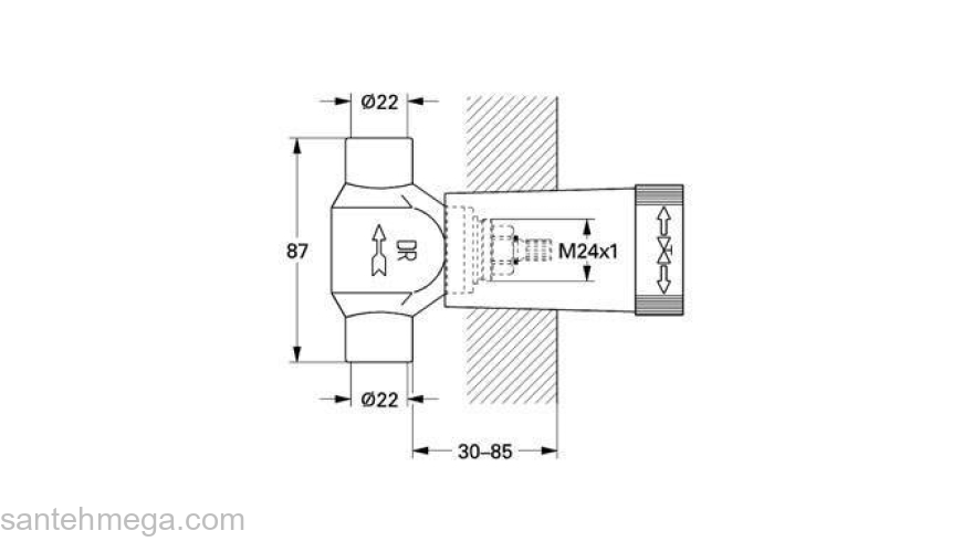 Механизм скрытого вентиля GROHE 29804000. Фото