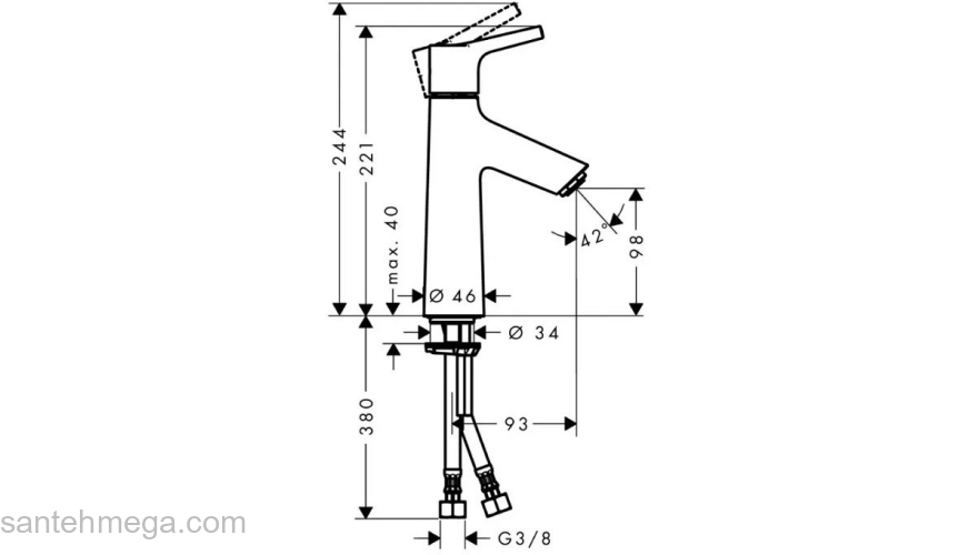 Смеситель для раковины Hansgrohe Talis Select S 100 72042000. Фото