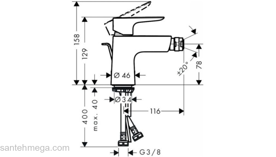 Смеситель для биде Hansgrohe Talis E 71720140 шлифованная бронза. Фото