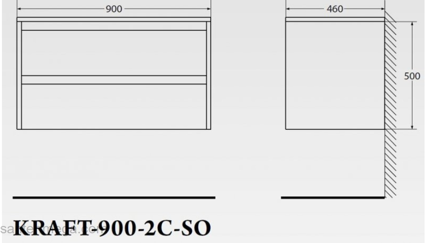 Тумба под раковину подвесная BELBAGNO KRAFT-900-2C-SO-RNN Rovere Nebrasca Nature. Фото