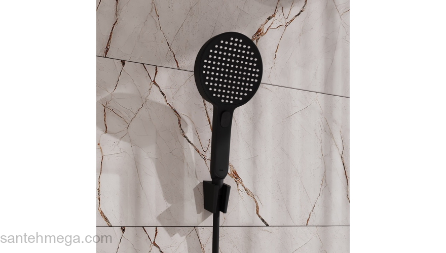 Лейка для душа круглая черная матовая Esper IDDIS ESP3FBRi18. Фото