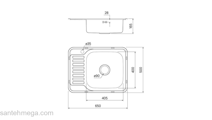 Мойка нержавеющая сталь сатин чаша справа 650*500 Basic IDDIS BAS65SRi77. Фото