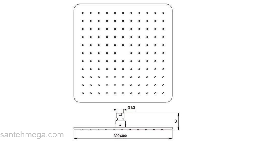 Верхний душ IDEAL STANDARD Idealrain Cube L1 B0025AA. Фото