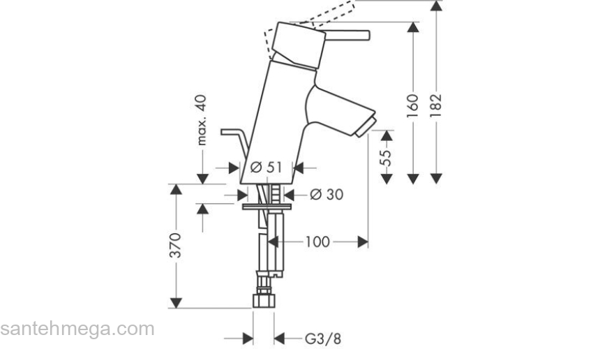 Смеситель для раковины Hansgrohe Talis S 32020000. Фото