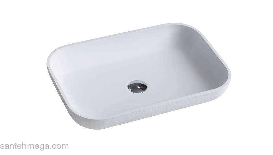 Раковина ACQUABELLA COLEZZIONI 58х38 LAVABO_ON-TOP_RECTANGLE_SLATE_BLANCO. Фото