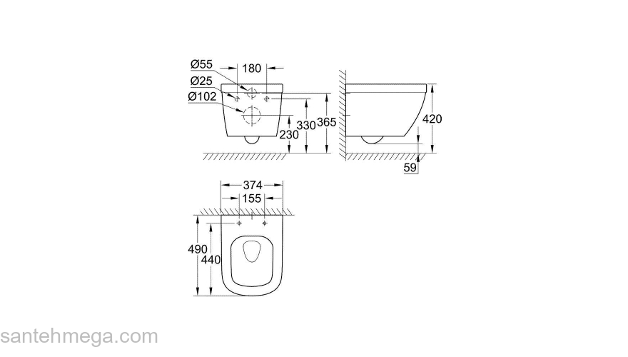 Унитаз подвесной GROHE Euro Ceramic 39206000. Фото