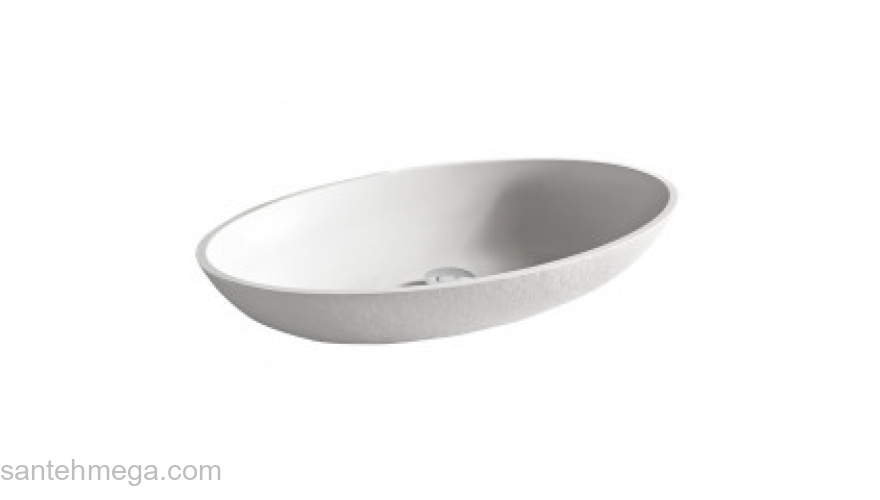 Раковина ACQUABELLA COLEZZIONI 58х38 LAVABO_ON-TOP_OVAL_SLATE_BLANCO. Фото