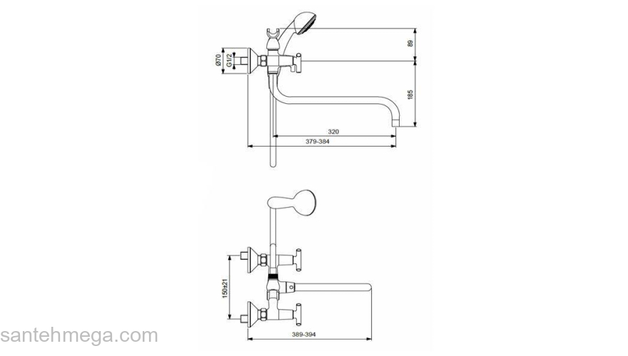 Смеситель для ванны VIDIMA Trinity BA262AA. Фото