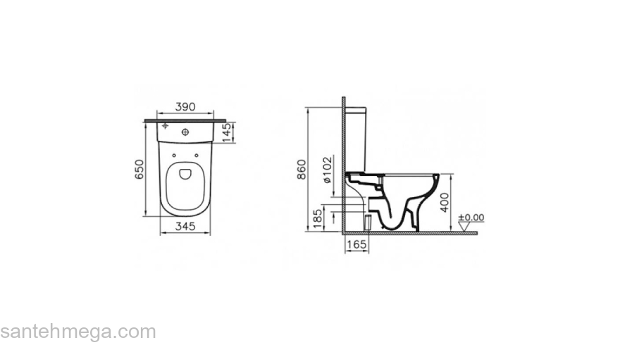 Унитаз-компакт с сиденьем Soft-Close Vitra D-Light Rim-Ex 9014B003-7209. Фото