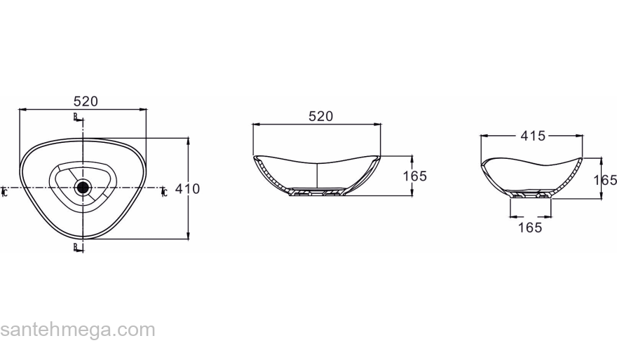 Раковина NS BATH NST-5241M (матовая) 52х41. Фото