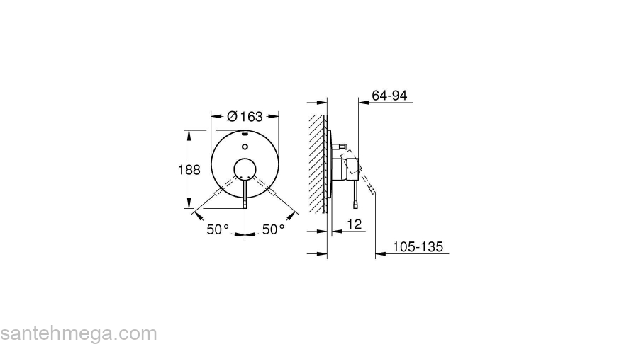 GROHE 19285AL1 Essence New Смеситель однорычажный для ванны, комплект верхней монтажной части, цвет: темный гарфит, матовый. Фото