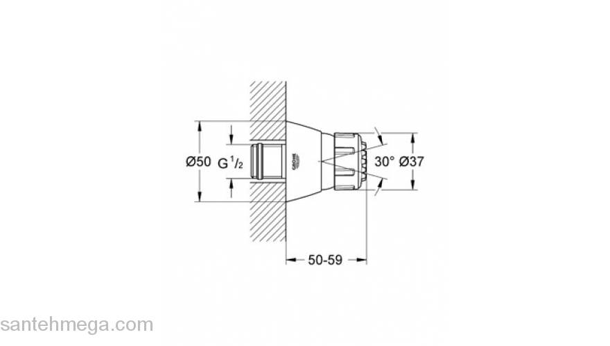 Боковой душ GROHE Relexa Plus 28286000. Фото