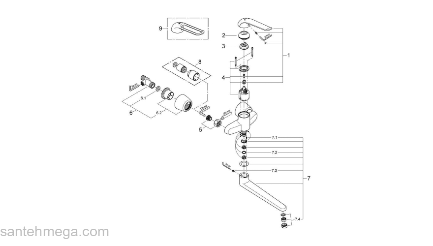 Смеситель для мойки GROHE Euroeco Special 32775000. Фото