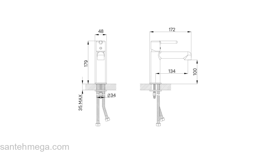 Cмеситель для умывальника золотой матовый Aiger IDDIS AIGMG00i01. Фото