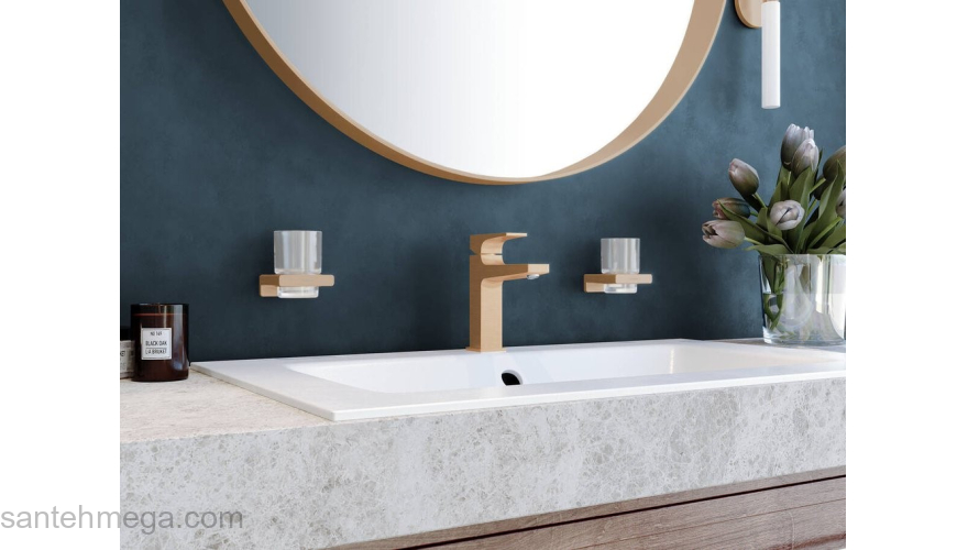 Стакан Hansgrohe AddStoris 41749140 шлифованная бронза для ванной комнаты. Фото