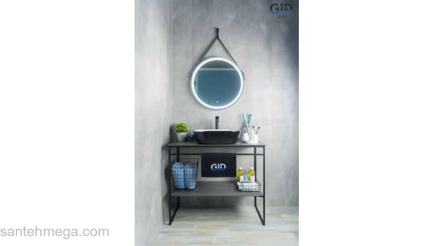 Раковина накладная GID D1302h134 50х40 53309 Белый / Черный. Фото