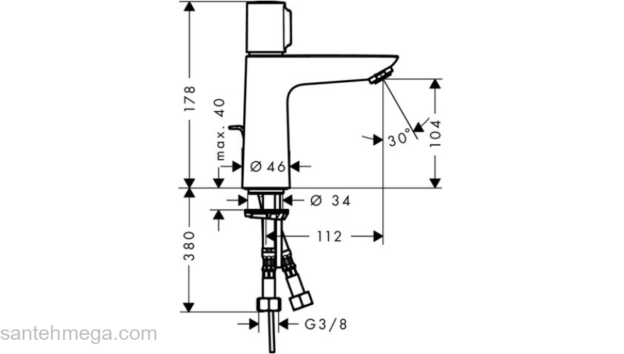 Смеситель для раковины Hansgrohe Talis E Select 71750000. Фото