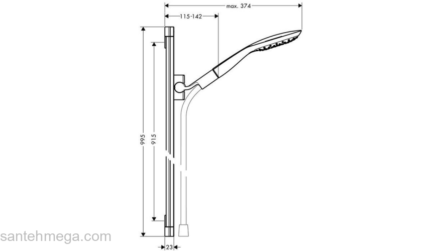 Душевой гарнитур Hansgrohe PuraVida белый/хром 27853400. Фото