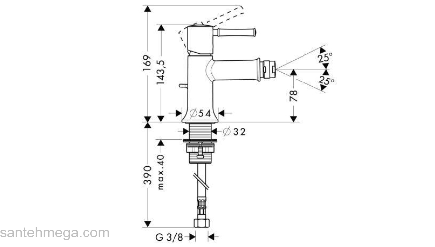 Смеситель для биде HANSGROHE Talis Classic 14120000. Фото