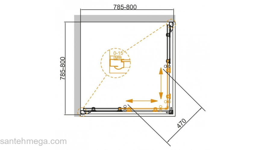 Душевой угол CEZARES Giubileo GIUBILEO-A-2-80-SCORREVOLE-C-Br. Фото
