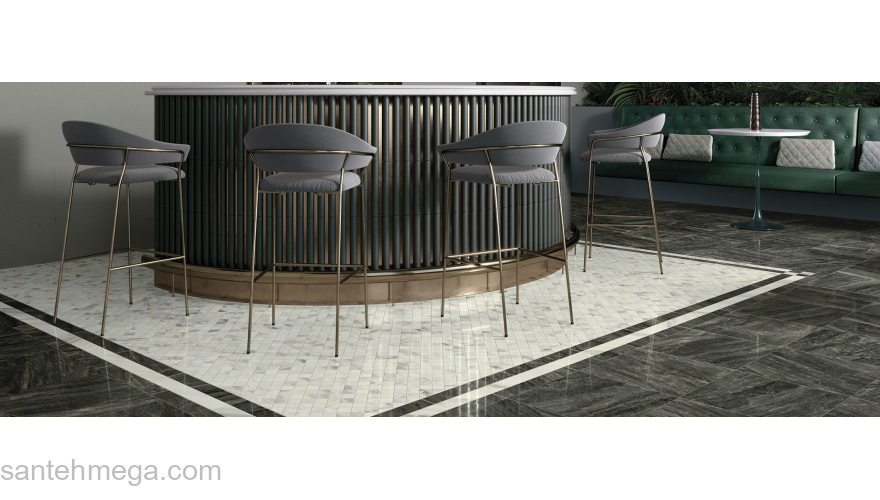 COLISEUMGRES 610090002004 Вставка Флоренция тоццетто 72х72 черный