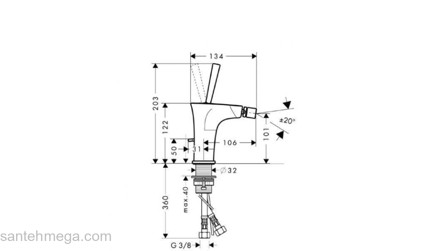 Смеситель для биде HANSGROHE PuraVida 15270400. Фото